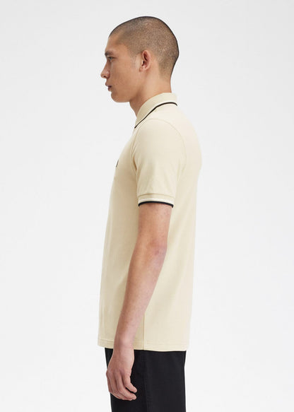 Fred Perry Polo's  Twin tipped fred perry shirt - oatmeal ecru blk 