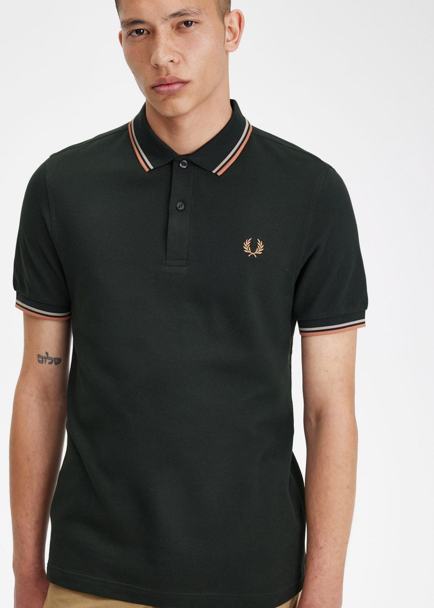 Fred Perry Polo's  Twin tipped fred perry shirt - night green 