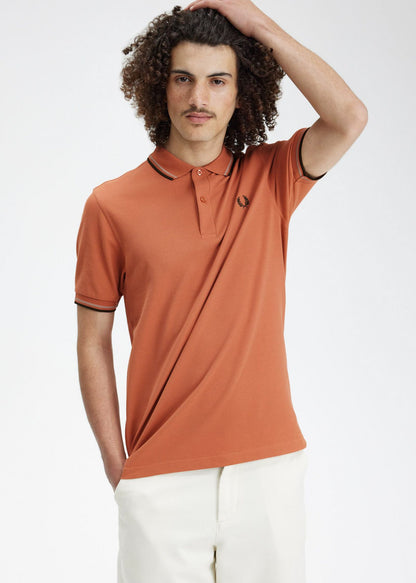 Fred Perry Polo's  Twin tipped Fred Perry shirt - light rust warm green 