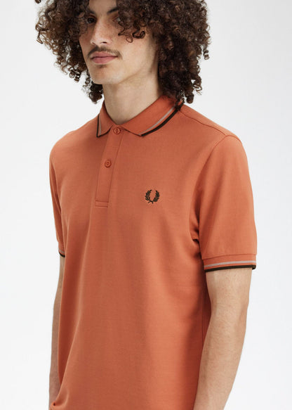 Fred Perry Polo's  Twin tipped Fred Perry shirt - light rust warm green 