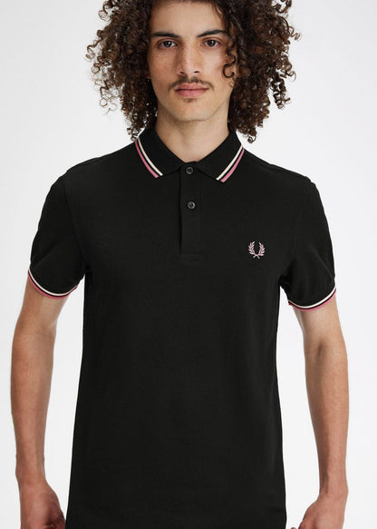 Fred Perry Polo's  Twin tipped fred perry shirt - black ecru 