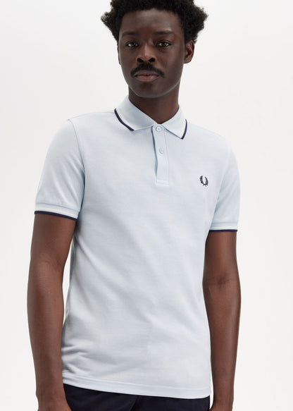 Fred Perry Polo's Twin tipped fred perry polo shirt-Light Ice Snow White Tennisblue