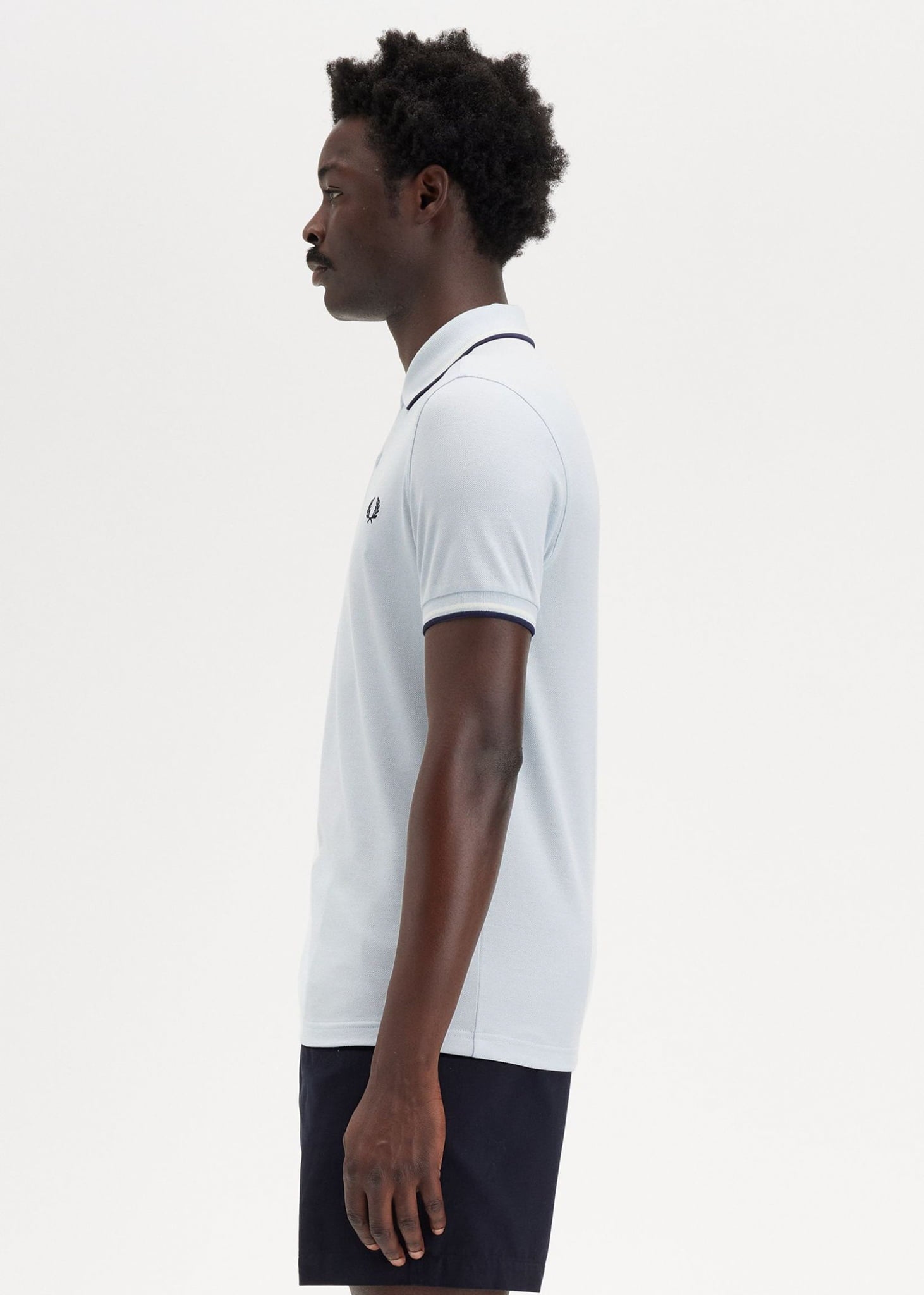 Fred Perry Polo's Twin tipped fred perry polo shirt-Light Ice Snow White Tennisblue