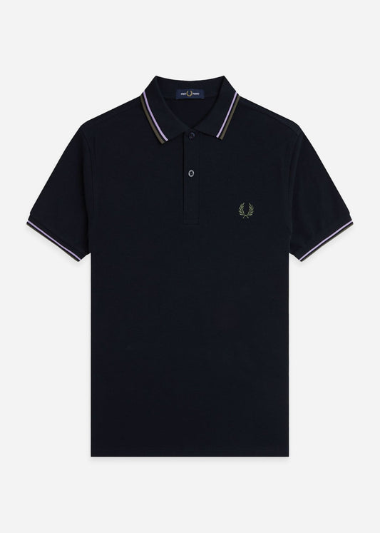 Fred Perry Polo's Twin tipped fred perry polo shirt- Navy Ultra Violet Laurel Wreath Green