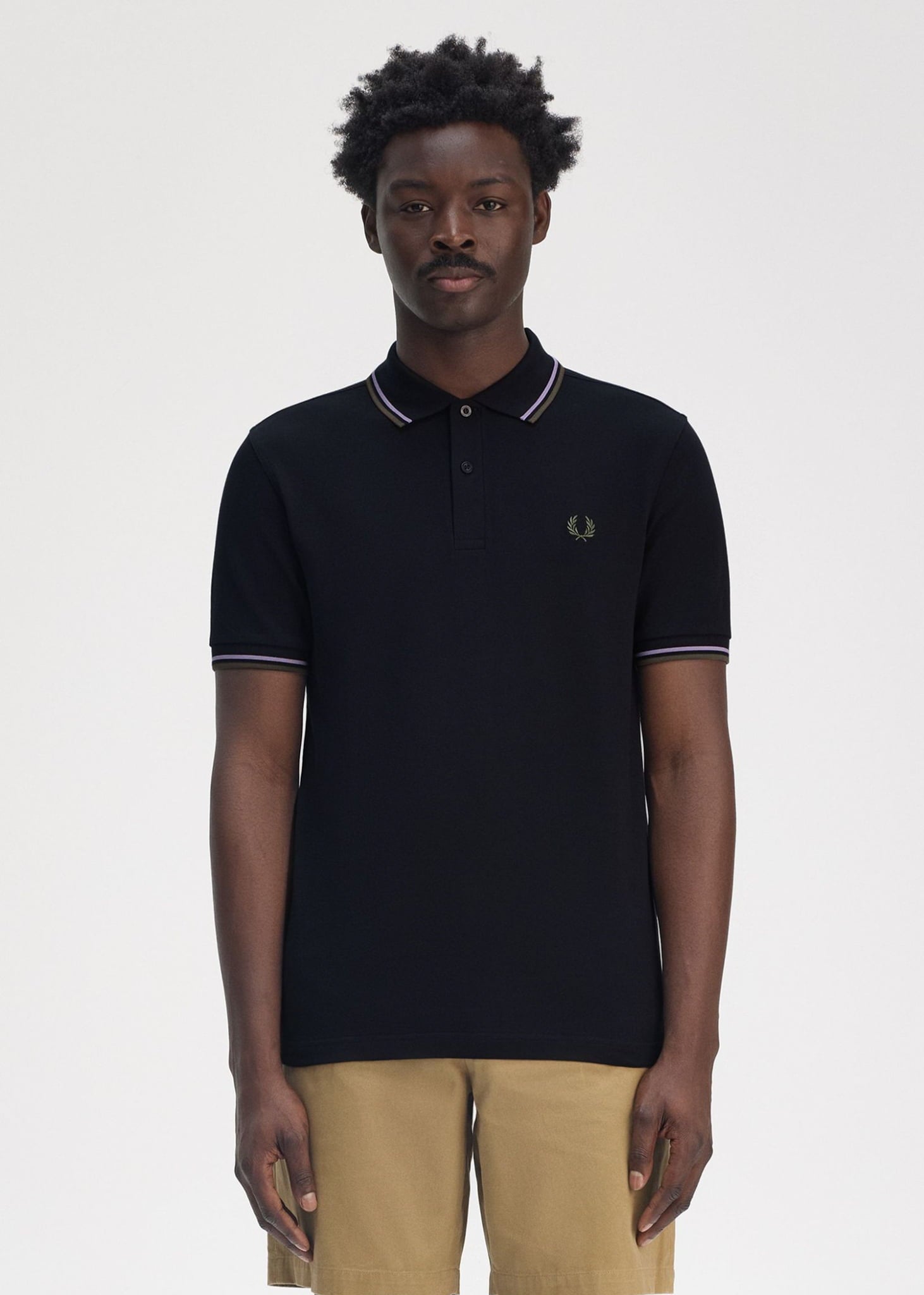 Fred Perry Polo's Twin tipped fred perry polo shirt- Navy Ultra Violet Laurel Wreath Green