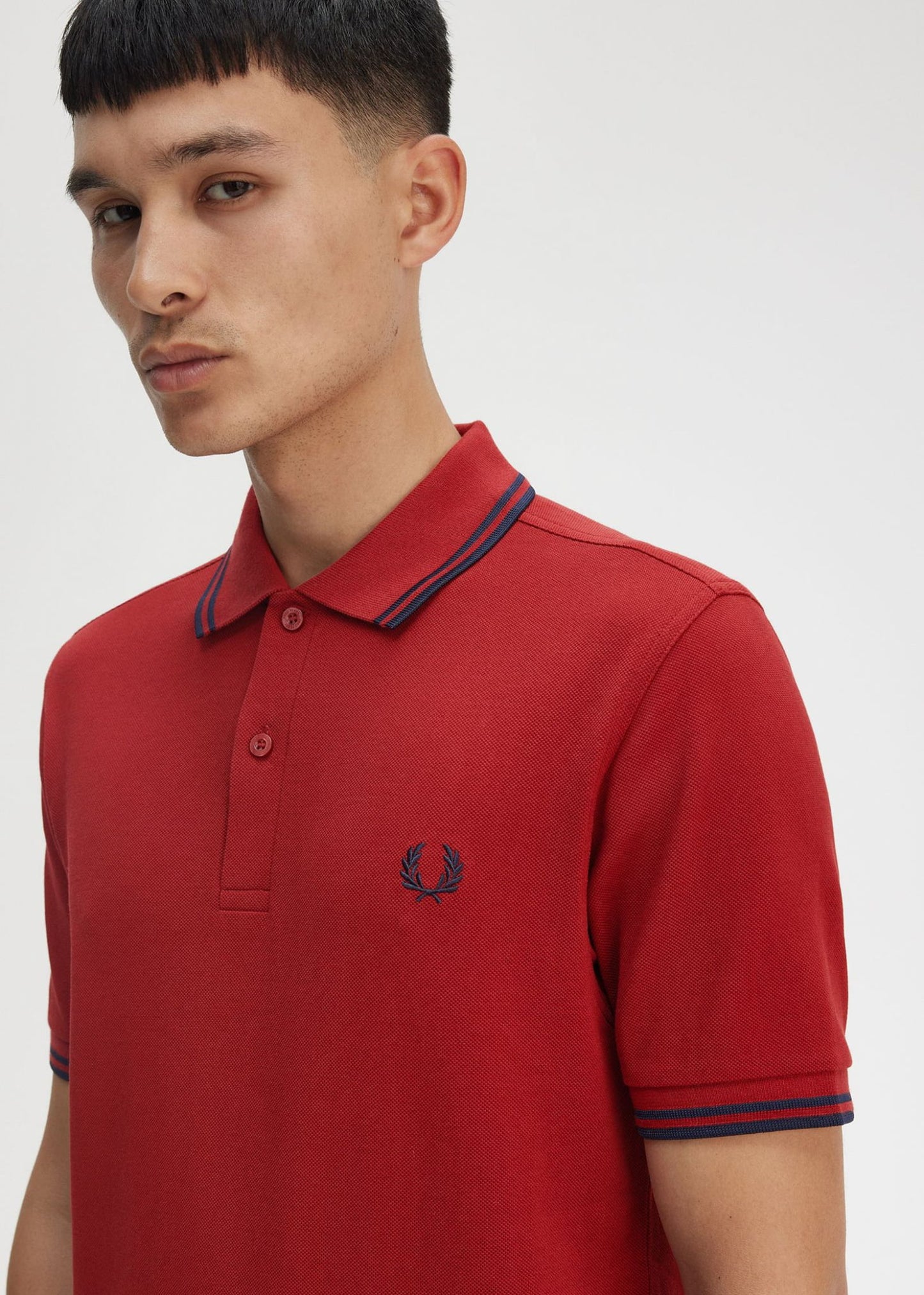 Fred Perry Polo's Twin tipped fred perry polo shirt- burnt red navy