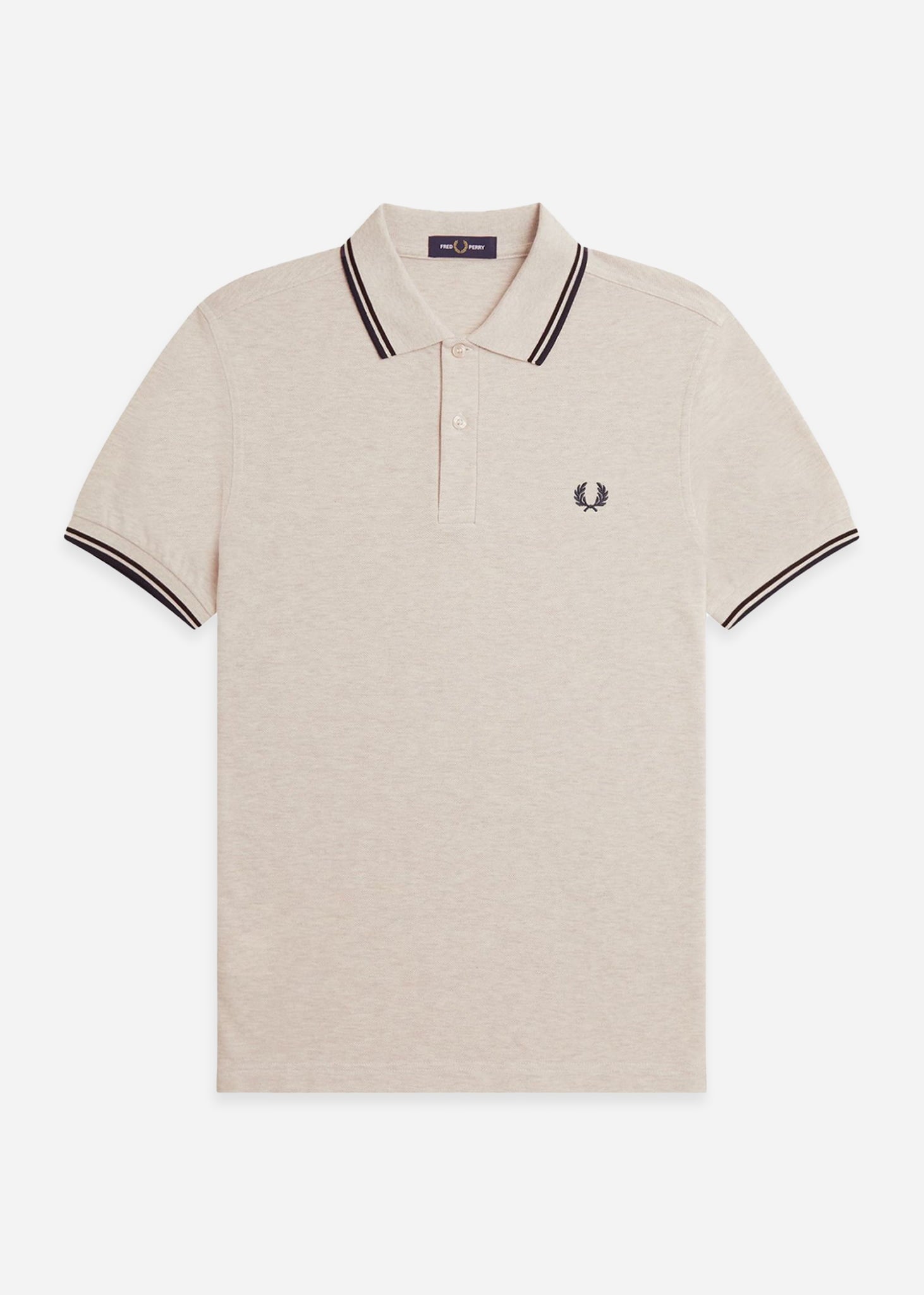 Fred Perry Polo's Twin tipped fred perry polo shirt- porridge marl brick anchor grey