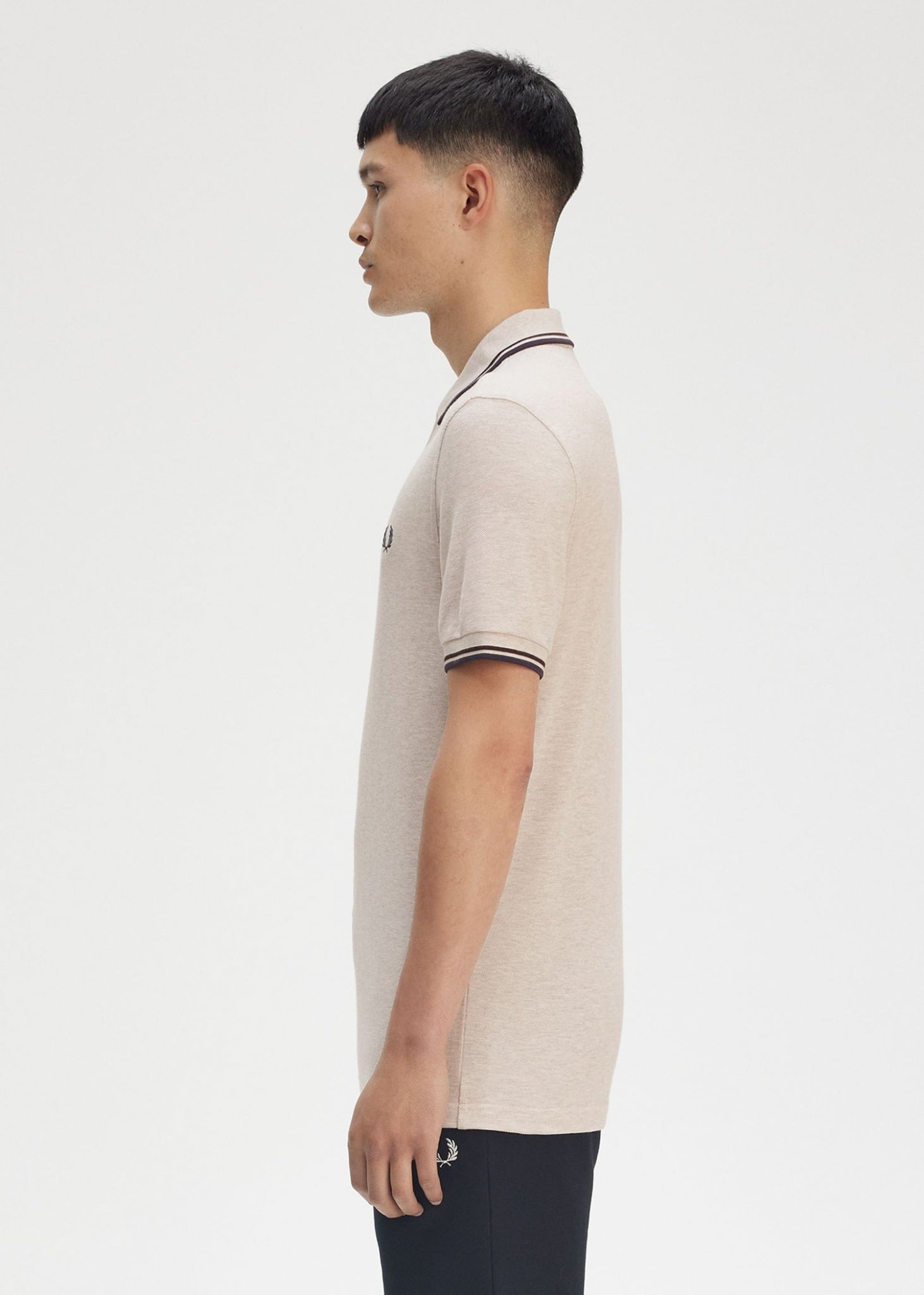 Fred Perry Polo's Twin tipped fred perry polo shirt- porridge marl brick anchor grey