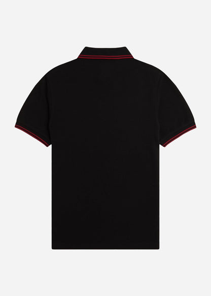 Fred Perry Polo's Twin tipped fred perry polo shirt- black burnt red