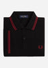 Fred Perry Polo's Twin tipped fred perry polo shirt- black burnt red