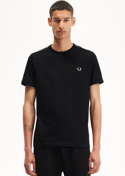 Fred Perry T-shirts  Contrast tape ringer t-shirt - black stone 