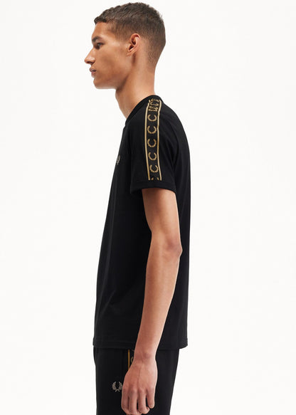 Fred Perry T-shirts  Contrast tape ringer t-shirt - black stone 