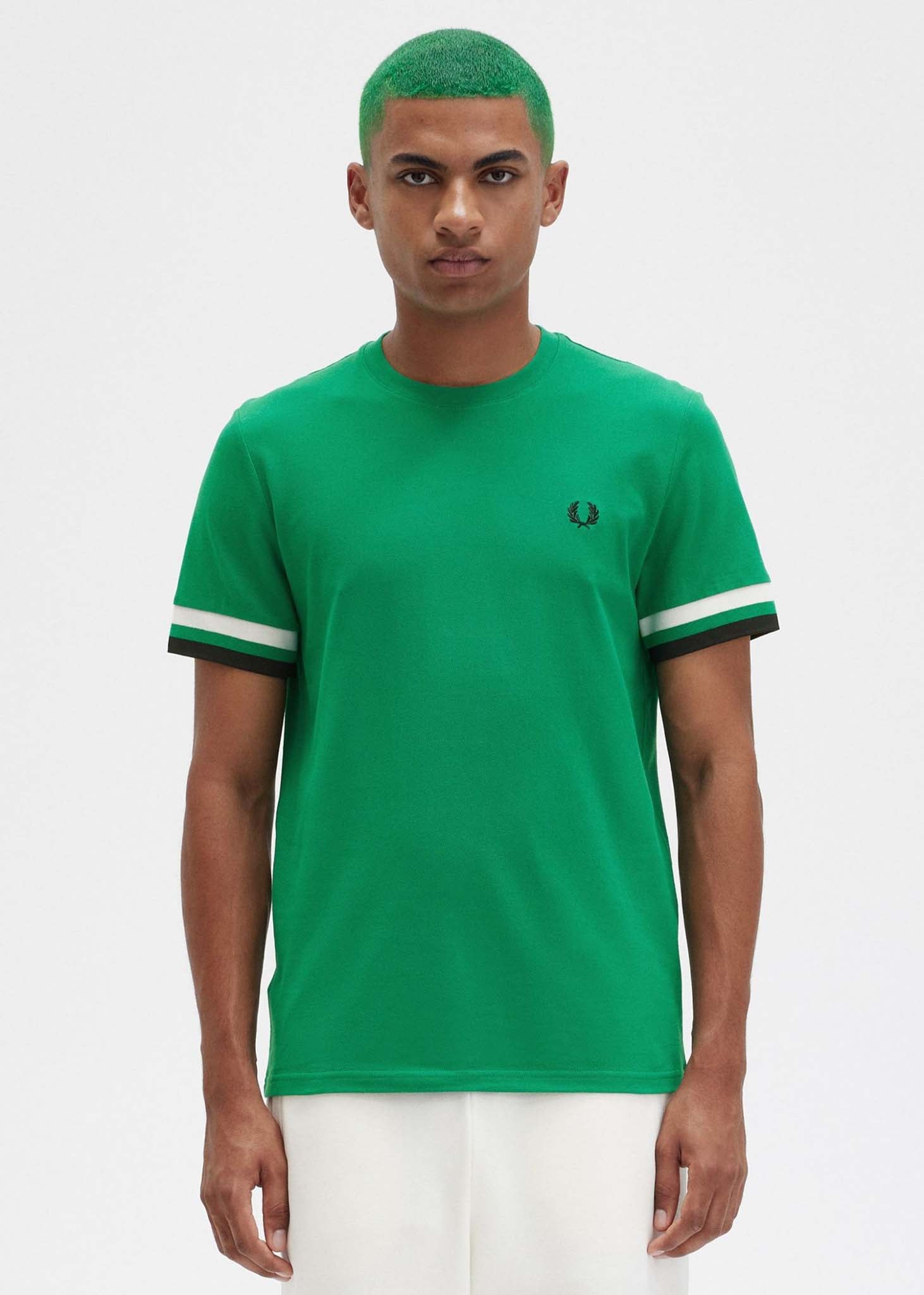 Fred Perry T-shirts  Bold tipped pique t-shirt - fp green 