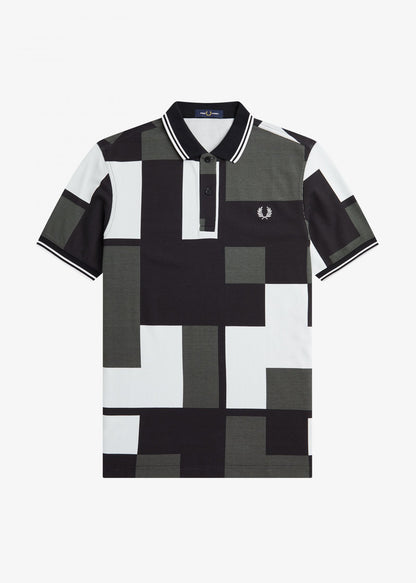 Fred Perry Polo's  Pixel print fred perry shirt - light ice 