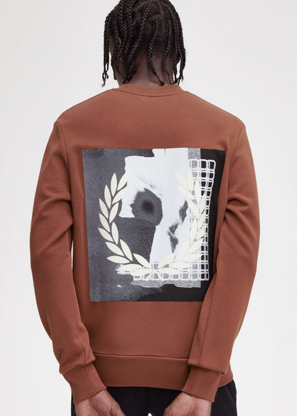 Fred Perry Truien  Rave graphic sweatshirt - whisky brown 