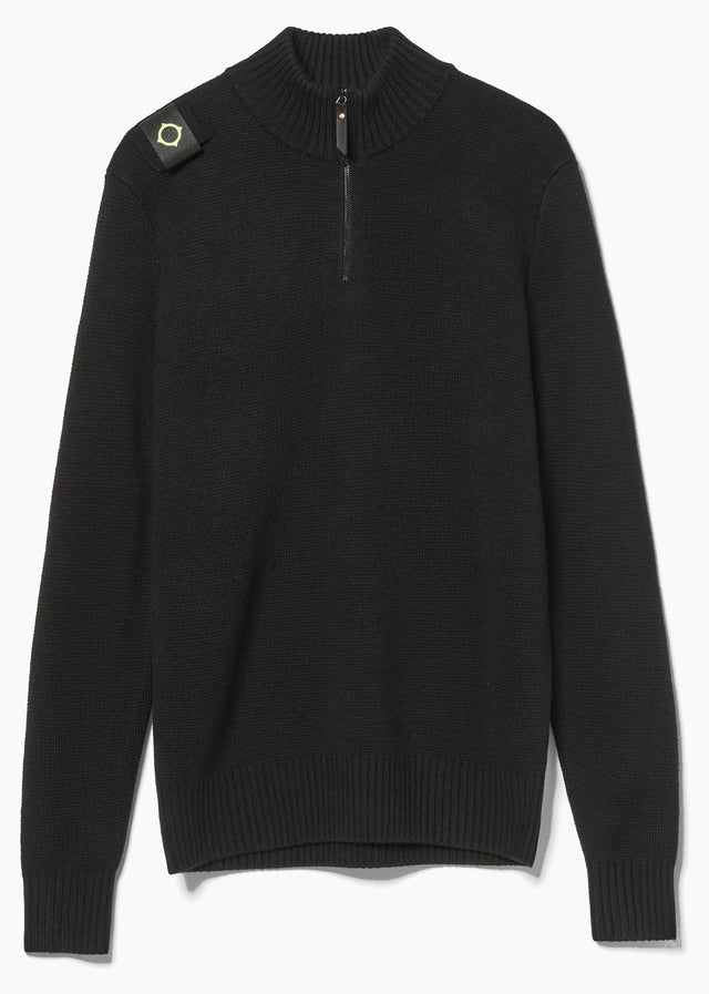 MA.Strum Truien Sarl quarter zip sweater - black
