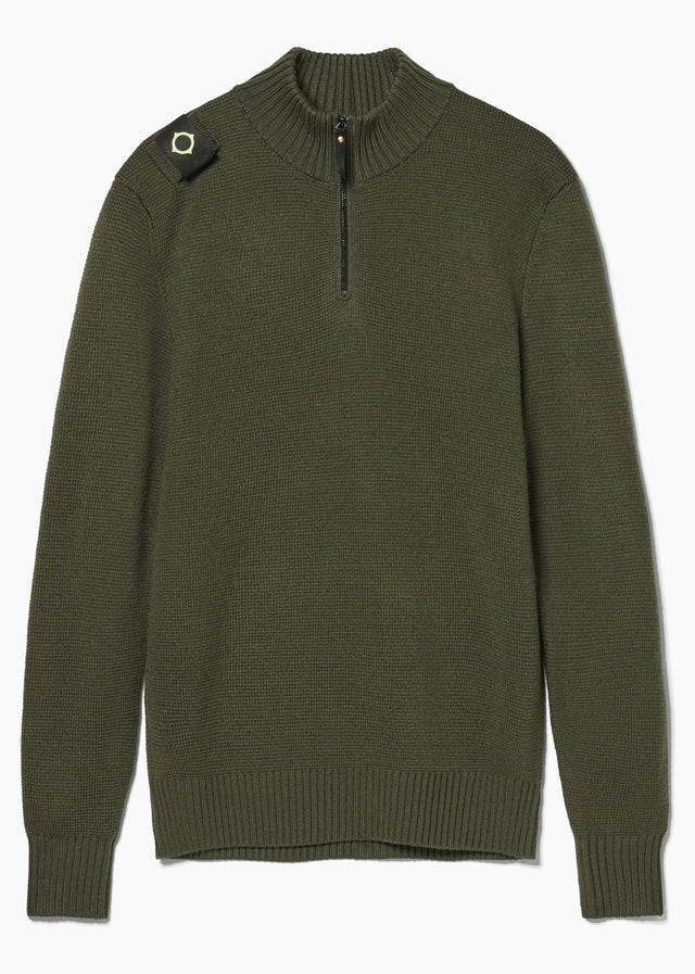 MA.Strum Truien Sarl quarter zip sweater - bronze green