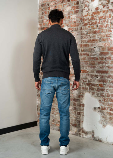 Barbour Truien Cotton half zip knitted jumper - charcoal