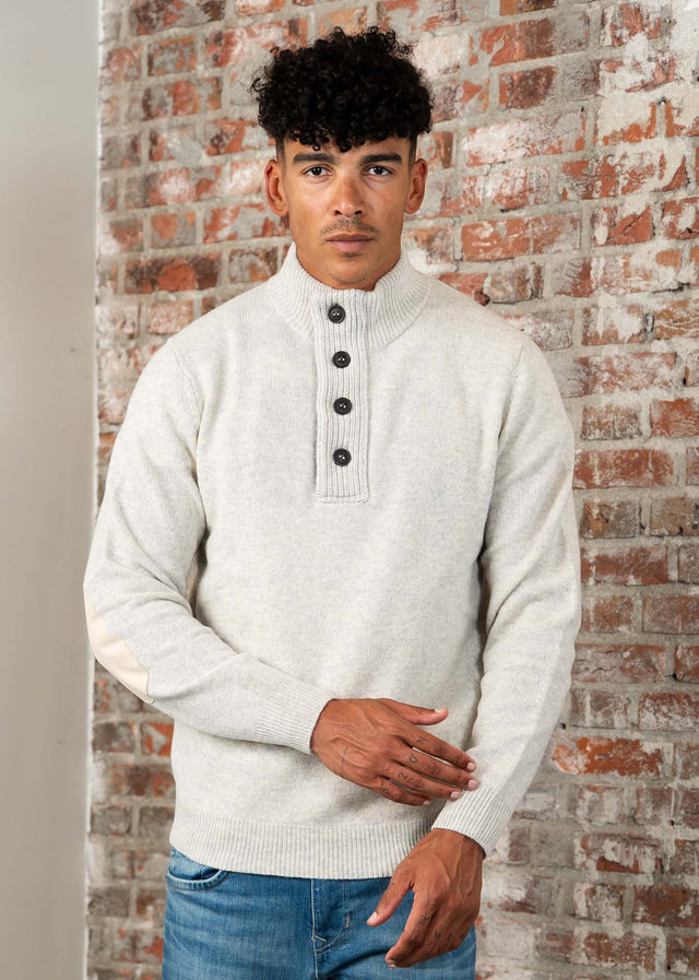 Barbour Sweaters Essential patch half zip knitted jumper - pearl