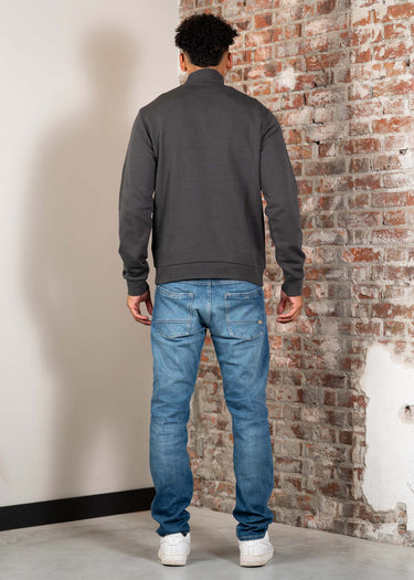 Lyle & Scott Truien Loopback quarter zip sweat - gunmetal