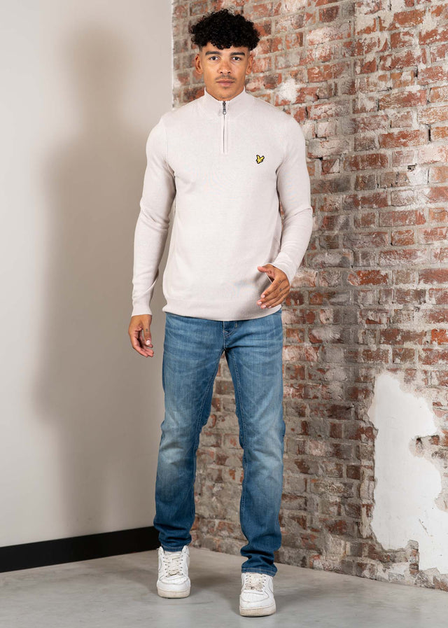 Lyle & Scott Truien Cotton merino quarter zip jumper - cove