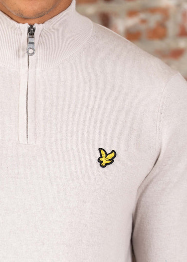 Lyle & Scott Truien Cotton merino quarter zip jumper - cove