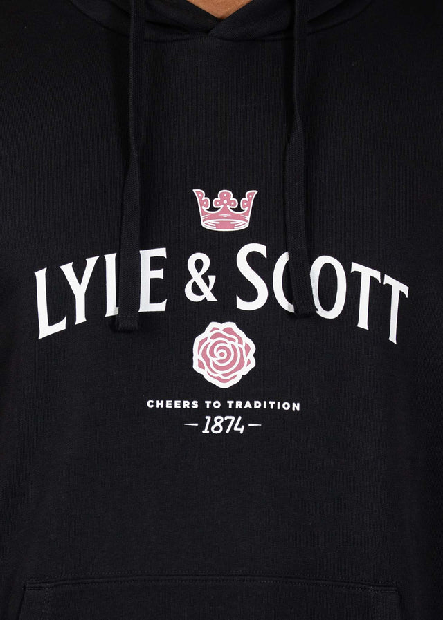 Lyle & Scott Hoodies Cheers to tradition graphic hoodie - jet black