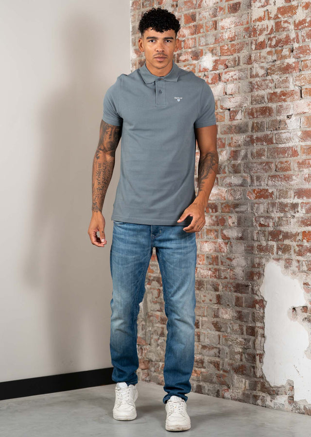 Barbour Polos Tartan pique polo shirt - bluestone