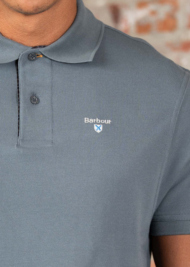 Barbour Polos Tartan pique polo shirt - bluestone