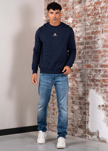 Aquascutum Truien Centered logo crewneck - navy