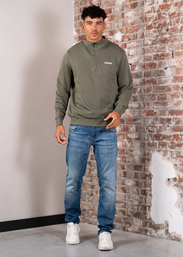 Napapijri Sweaters Small box quarter zip sweat - tea leaf