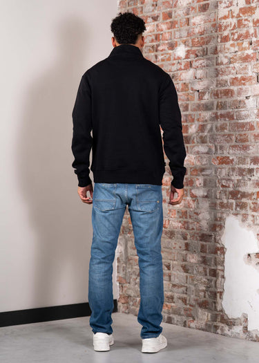 Aquascutum Truien Centered logo quarter zip fleece - black