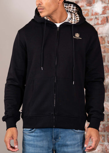 Aquascutum Vesten Full zipped hoodie fleece - black