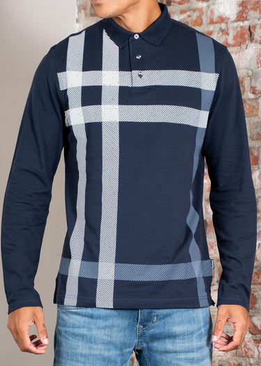 Blaine tailored ls polo shirt - navy