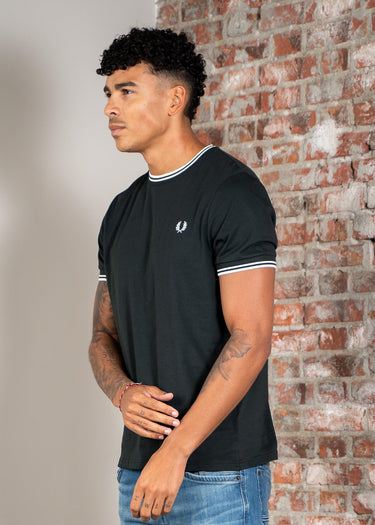 Fred Perry T-shirts Twin tipped t-shirt - night green snow white