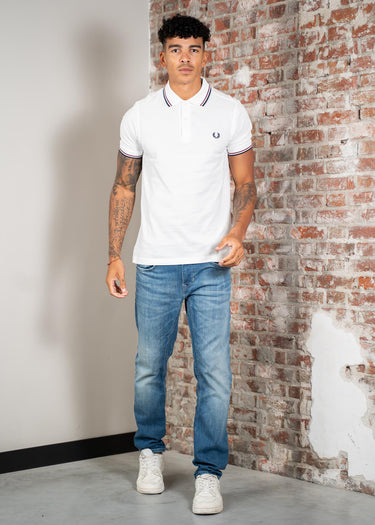 Fred Perry Polo's Twin tipped fred perry shirt - snow white burnt red navy