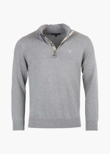 Barbour Truien Barbour cotton half zip knitted jumper - grey marl