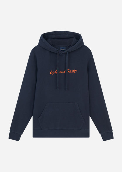 Lyle & Scott Hoodies  Embroidered logo hoodie - dark navy sorrel orange 