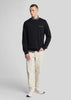 Lyle & Scott Truien Loopback embroidered crew neck sweatshirt - jet black white