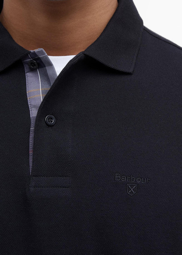 Barbour Polos Barbour essential ls tartan pique polo shirt - black