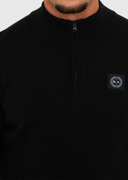 Marshall Artist Truien  Siren knitted 1/4 zip - black 