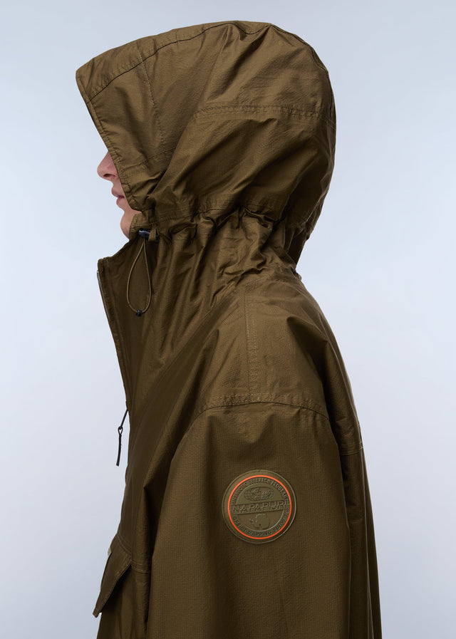 Napapijri Jassen Lightweight Packable Rainforest Overhead rf next Jacket - dark olive