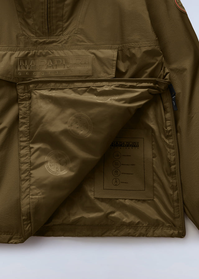Napapijri Jassen Lightweight Packable Rainforest Overhead rf next Jacket - dark olive