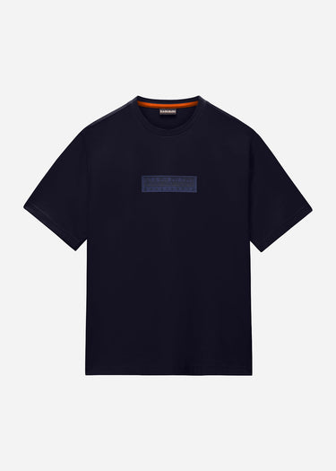 Napapijri T-shirts S box logo SS 1 - blu marine