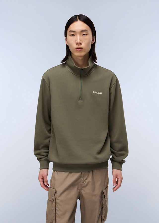 Napapijri Sweaters Small box quarter zip sweat - tea leaf