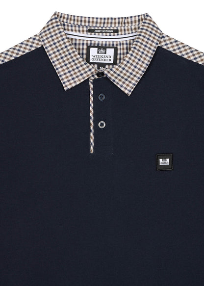 Weekend Offender Polo's  Costa - navy house check 