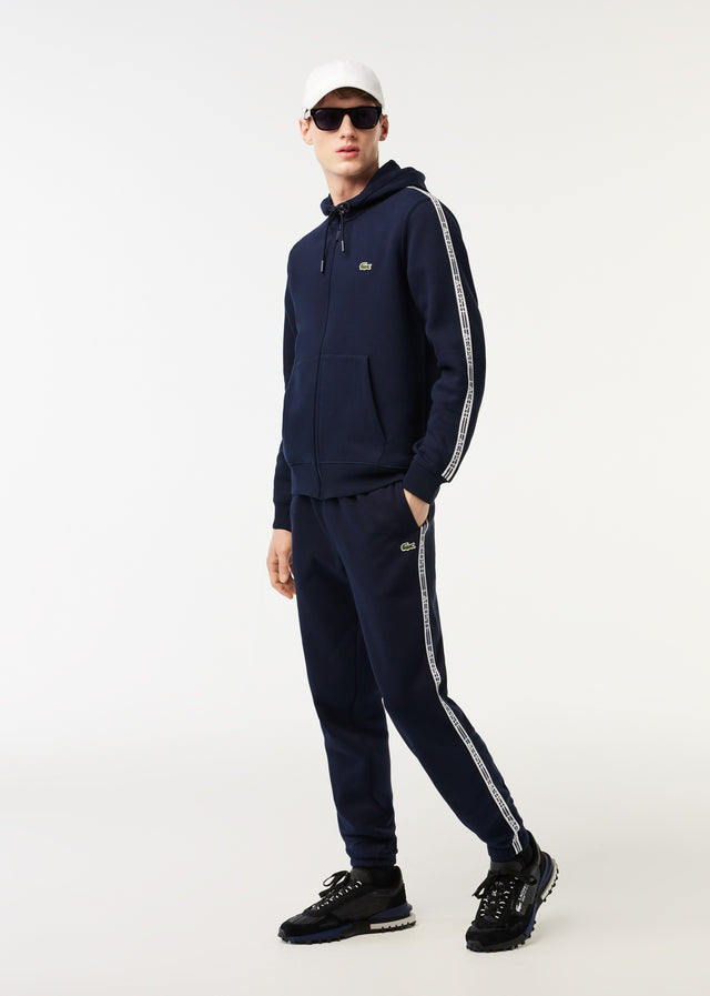 Lacoste Cardigans  Contrast stripe zip through hoodie - navy blue 