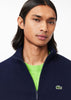 Lacoste Truien  Brushed fleece zip through sweater - Navy 