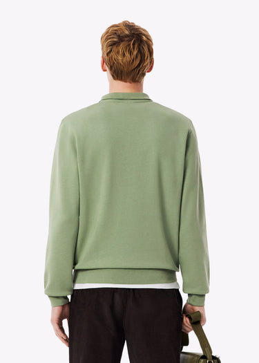 Lacoste Truien High neck zip up fleece sweatshirt - thyme