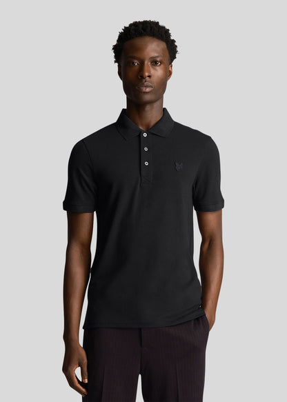 Lyle & Scott Polo's  Tonal eagle polo shirt - jet black 